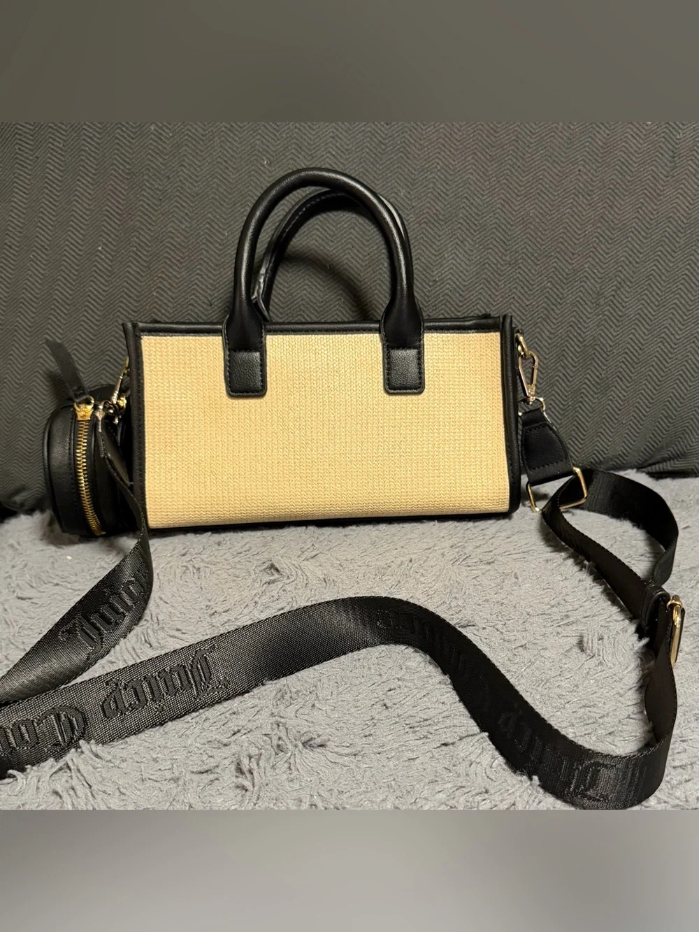 Juicy Couture Mini Tote Natural/Liquorice Crossbody Bag